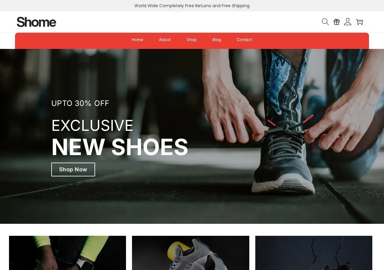 Shome website homepage
