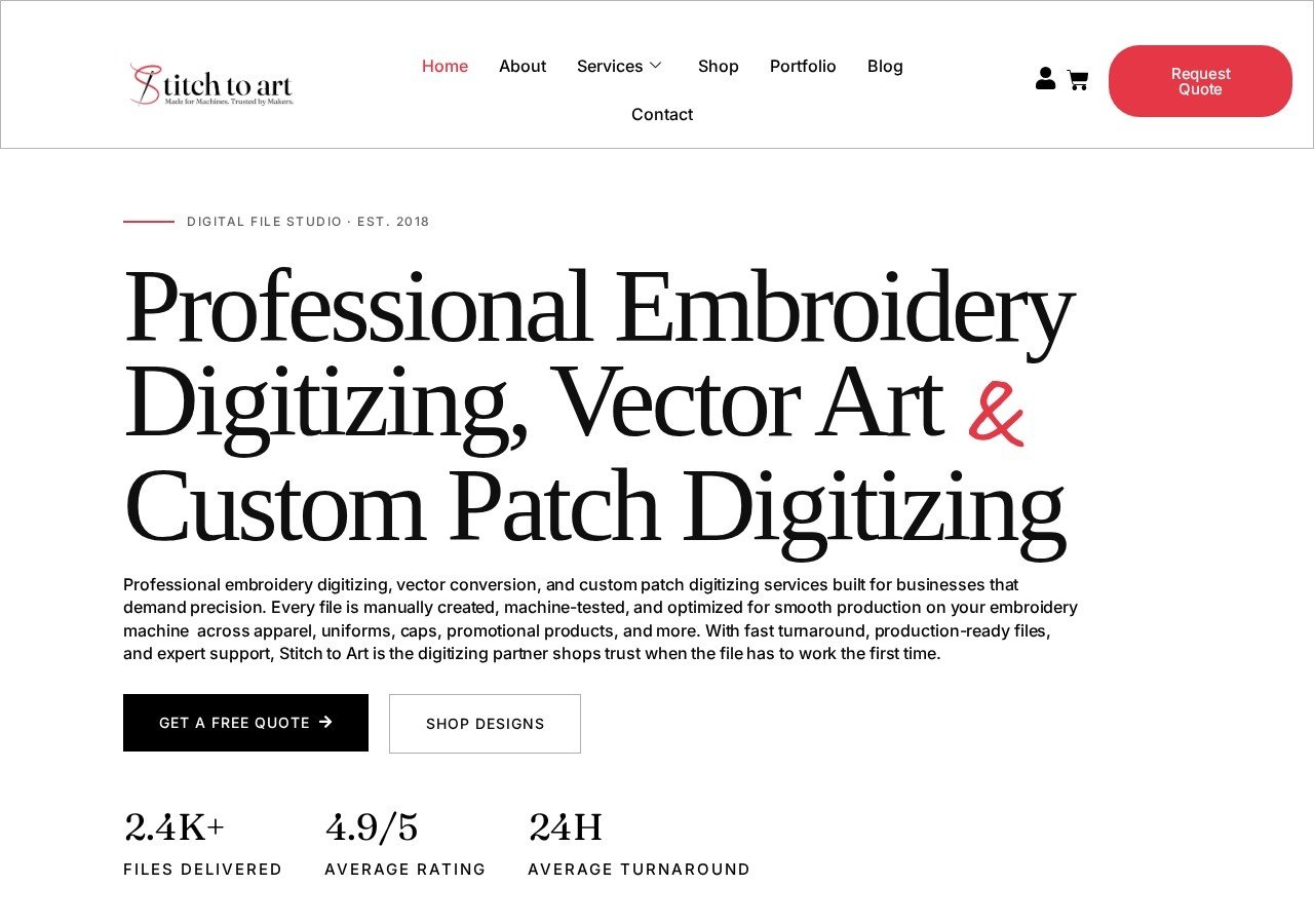 Stitch to Art WooCommerce store